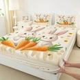 thumbnail image 3 of Feelyou Kawaii Carrot Bunny Twin Sheet Sets, Cute Easter Rabbit Animal Twin Fitted Sheet, Teens Kids Boys Girls Flat Sheet, Breathable Home Decor, 3 Pieces, 3 of 7