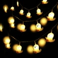 thumbnail image 1 of 2Pcs Halloween String Lights 9.8ft Skeleton Hanging Fairy String Lights Waterproof Battery Powered Halloween Decoration String Lamps for Window Courtyard, 1 of 9