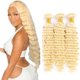 thumbnail image 1 of Hair Bundle Auokmar 613 Blonde Deep Wave 26 28 30 pulgadas 8A, 1 of 7
