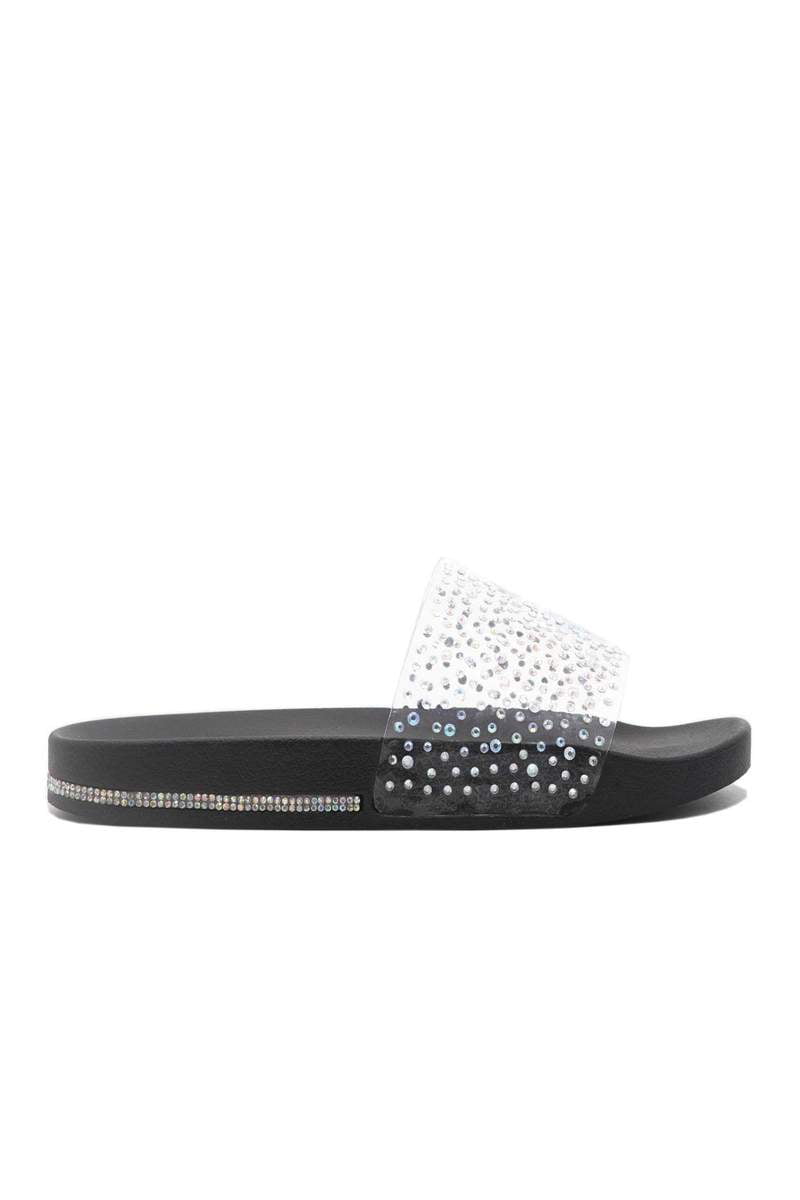 CAPE ROBBIN WOMEN'S Fashion Bow Decor Slip On Slide Sandal Black 5-10 