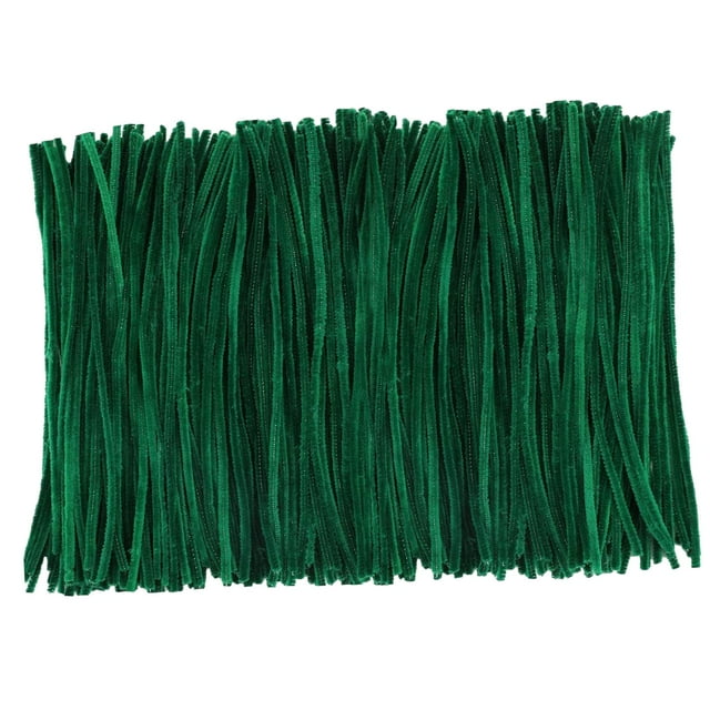 100 piezas de limpiapipas, varillas giratorias, juguetes limpiadores de pipas de 30 cm, tallo de chenilla de felpa, juguete educativo para niños para Verde