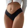 thumbnail image 1 of Tangas a rayas cintura alta personalizadas Gibobby Tanga algodón Negro XL, 1 of 5