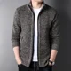thumbnail image 3 of Ropa para hombre, jerseys con cremallera, suéteres de punto con cremallera para hombre, cuello sin capucha, cuello cálido, primavera y otoño, coreano, X Overfit Fun AS, 3 of 5