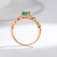 thumbnail image 4 of 925 Sterling Silver Created Emerald Rings for Women 18K Gold Plated 1 Carat Emerald Engagement Rings for Women Emerald Cut Rose Gold Wedding Band for Her Promise Ring, 4 of 7