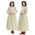 thumbnail image 5 of FEIFLY Women Prairie Dress Adult Historical 1800s Dress Solid Color Festival Clothing, 5 of 7