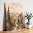 thumbnail image 2 of Canvas Wall Art, Fall Forest Framed Canvas Prints for Bedroom Bathroom, Autumn Vintage Pine Trees Cabins Mountains Gallery Wrapped Wall Decor for Home Office, Gifts, 11"x14" Ship Next Day, 2 of 5