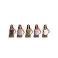 thumbnail image 2 of Camiseta sin mangas acanalada para mujer, elegante camisola sin mangas con tirantes de hebilla metálica y bajo curvado., 2 of 9