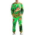 thumbnail image 3 of HUAXUN-Men's Christmas 3D Print Hoodless Sweatshirt & Jogger Set - Soft Two Piece Outfit with Festive Graphics for Holiday Season Comfort Wear(Green5,M), 3 of 6