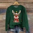 thumbnail image 5 of Zhanying Chandail Brun pour Femmes Coupe Ample Rassemblement des Fêtes Assorti Chandail des Fêtes Rouge et Vert pour Femmes Christmas Sweater, 5 of 5
