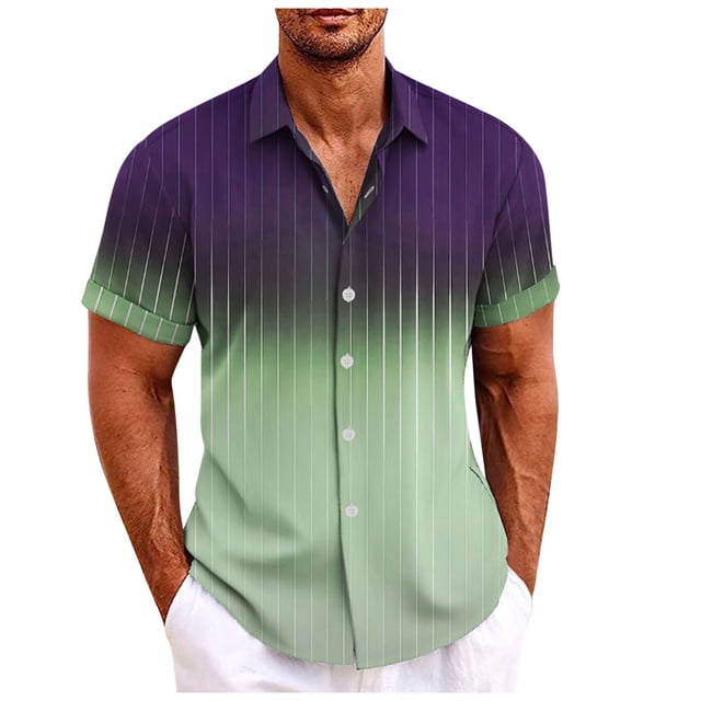 SHIXIAOO Chemise Décontractée de Printemps pour Hommes à Col Rabattu Imprimé Complet Manches Courtes de Plage Chemise de Vacances Extérieure T-Shirt Surdimensionné pour Hommes Chemises de Travail Décontractées pour Hommes