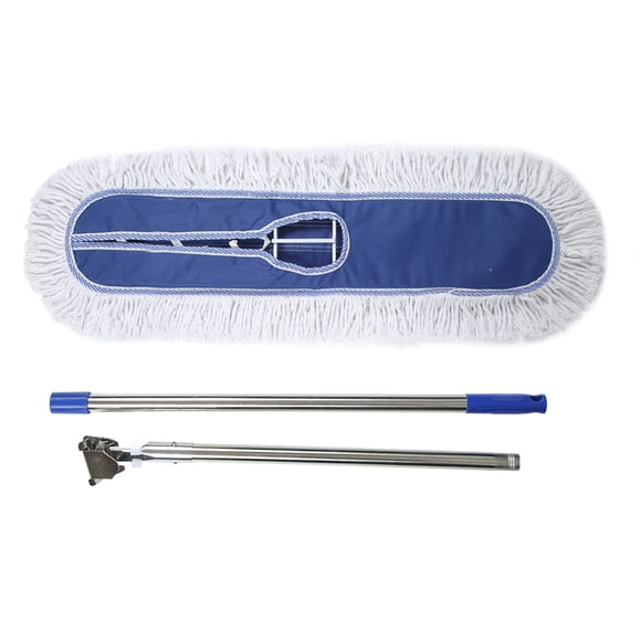 Fregona plana de tela Oxford con rotación de 360 grados para limpieza de pisos, ideal para hoteles, fábricas y hogares, 80 cm/31,5 pulgadas