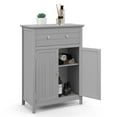 thumbnail image 1 of Gymax Bathroom Floor Cabinet Wooden Storage Organizer with Drawer & Doors Blcak, 1 of 10