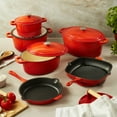 thumbnail image 4 of BergHOFF Neo Cast Iron 5qt. Oval Dutch Oven 11.5" with Lid, Orange, 4 of 6