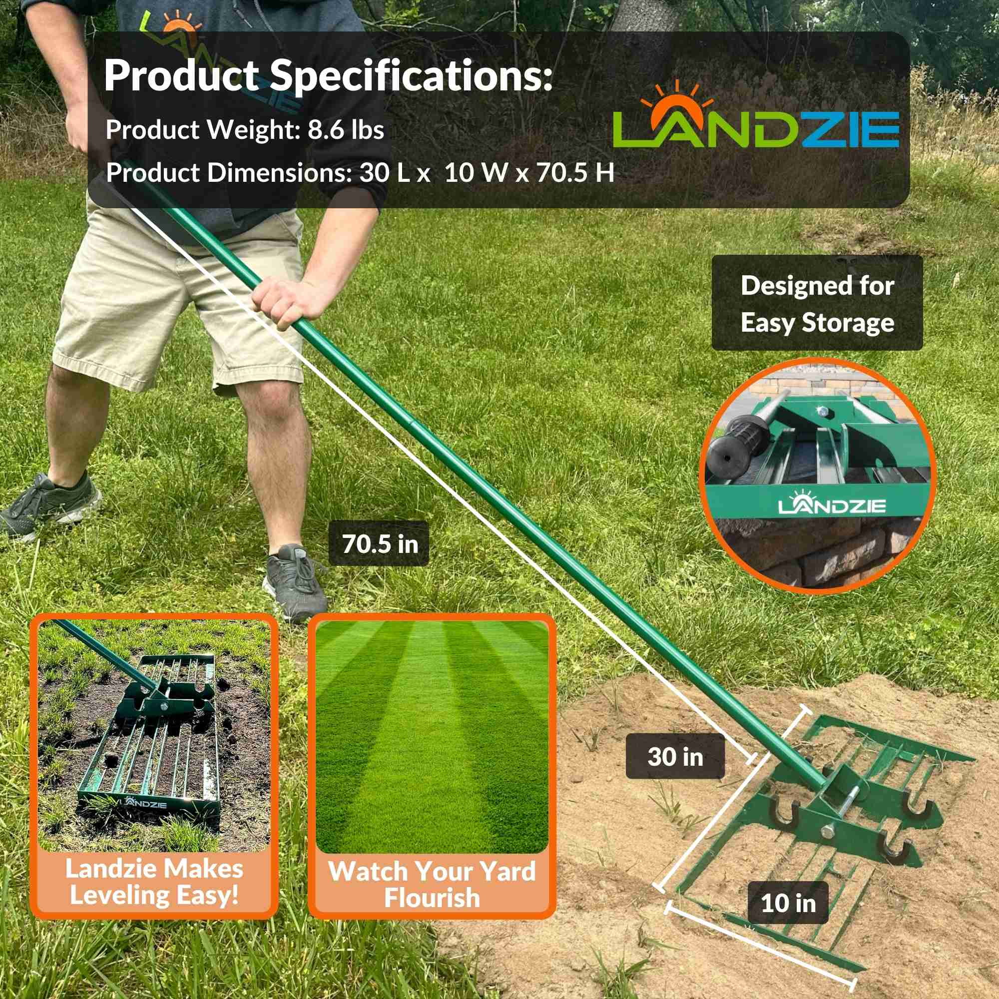 Landzie 36 Lawn Leveling Rake Scratch Dent Landzie, 54 OFF