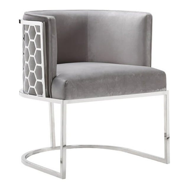 Home Gear Diamant 15" Chaise de Salle à Manger de Luxe Moderne en Velours Gris