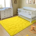 thumbnail image 3 of Homore Cute Fluffy Velvet Carpet Soft Washable Area Rugs for Bedroom/ Living Room Decoration,8'x10',Yellow, 3 of 7