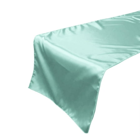 

Shiny Satin Table Runner Solid Aqua
