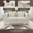 thumbnail image 5 of Wiilayok 59 inch 2 Seater Sofa Couch,Comfy Velvet Upholstered Loveseat Sofa with Deep Seat Design,Pillows and Gold Legs for Living Room, Bedroom, Apartment,Beige, 5 of 7