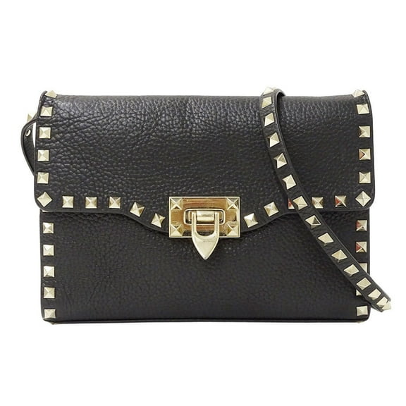 Pre-Owned Valentino Garavani Women's Designer Shoulder Bag in Black Leather with... (Fair)