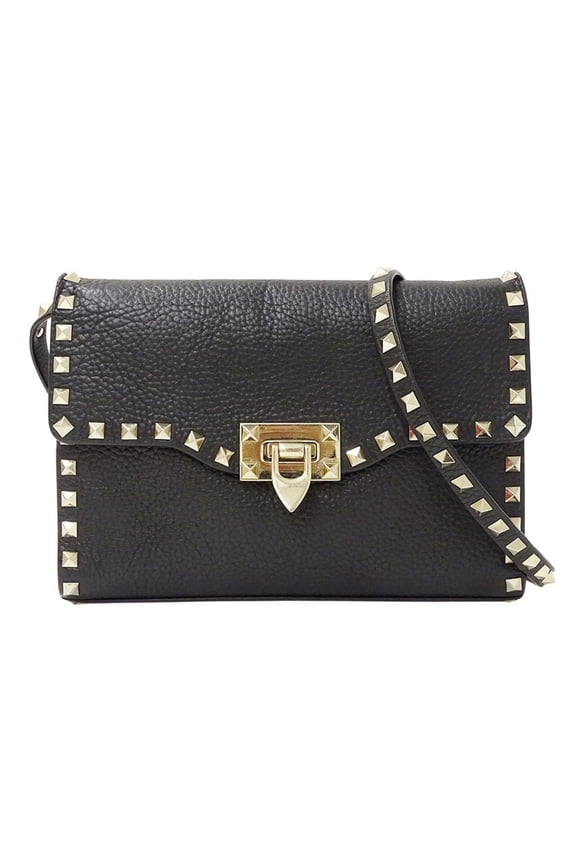 Pre-Owned Valentino Garavani Women's Designer Shoulder Bag in Black Leather with... (Fair)