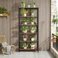thumbnail image 3 of Tribesigns 70.9 Inch Industrial Bookshelf, 6-Tier Tall Bookcase with Open Shelves, Wood and Metal Display Shelf Storage Shelves for Bedroom, Living Room and Home Office, Vintage Brown, 3 of 7
