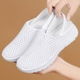 thumbnail image 7 of Duqingm Shoes for Women Dressy Casual Women's Knitted Flat Shoes Lightweight Comfortable Women Footwear Slip on Casual Breathable Mesh Walking Shoes White,8.5, 7 of 7