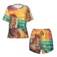 thumbnail image 2 of Yiaed Island Beach Guinea Pig Print Short Sleeve Pajama Sets for Women Casual Crew Neck 2 Piece Lounge Sets Women's Short-Sleeved Pajama-X-Large, 2 of 5