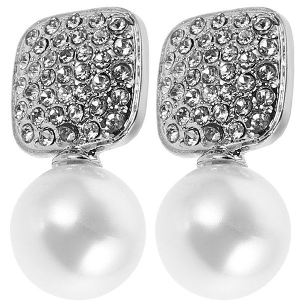 Elegantes pendientes de lazo de perla para mujer, delicados pendientes de lazo de diamantes de imitación con perlas de imitación, joyería de boda para novias y damas de honor