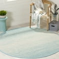 thumbnail image 2 of SAFAVIEH Montauk Vaughn Geometric Cotton Area Rug, Turquoise/Ivory, 4' x 4' Round, 2 of 6