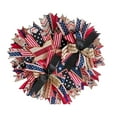 thumbnail image 2 of Nkmbld Patriotic Wreath for Front Door, Independence Day White Blue Red Garland for Memorial Day Veterans Day Front Door Decoration Hanging Ornaments, 2 of 8