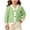 Green, variant on Girls Cotton Knit Cardigan Sweater V Neck Three Buttons Color Contrast Trim Soft Long Sleeve Preppy Versatile Outerwear for Campus Daily Wear