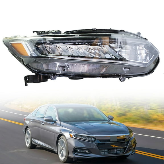 labwork HO2503187 Clear Lens Passenger Side Headlamp Halogen Chrome Housing Headlight Assembly Replacement for 2018-2020 Accord Models 33100TVAA01