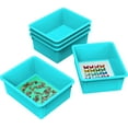 thumbnail image 2 of Storex Deep Storage Tray, Letter Size, 10 x 13 x 5 Inches, Teal, 5-Pack, 2 of 2