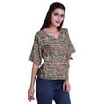 thumbnail image 2 of Moomaya Printed Wrap Over with Belt Style Top For Women Printed V-Neck Casual/Formal Top, 2 of 6
