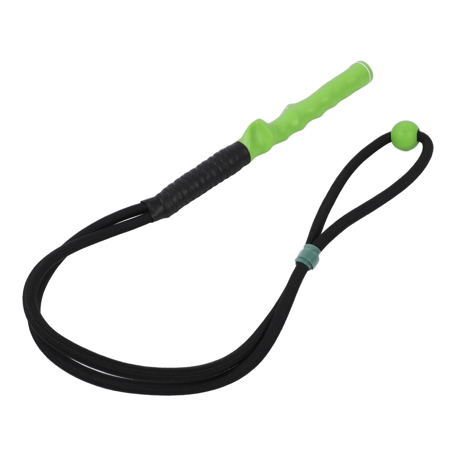 Suodoka Golf Swing Trainer Warm Up Stick Flexible Swing Speed Training Aid with Ball for Arm Strength Exercise Anti Slip Grip Nylon Rubber Green (14.57 inches / 37 cm)