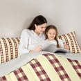 thumbnail image 4 of Manfei Chic Abstract Ombre Twin Bedding Sets 7-Piece for Kids, Vintage Checkered Square Bedding Comforter Set, Yellow Buffalo Plaid Reversible Sheet Sets, Breathable Home Decor, 4 of 7