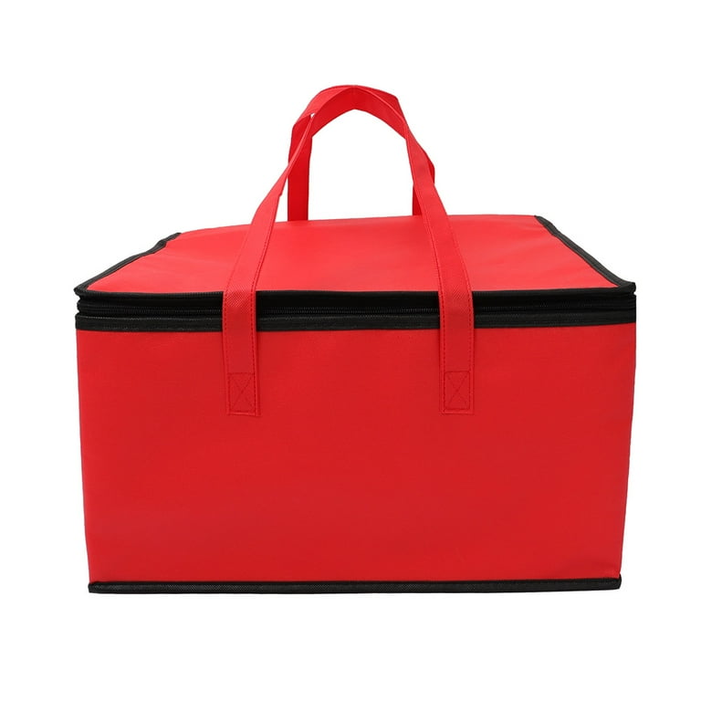 Restaurant Linen Insulated Food Delivery Bag Pan Carrier (Red)