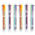 thumbnail image 1 of 6-Pack 6 in 1 Multicolor Ballpoint Pens, 0.5mm Retractable Ballpoint Pens, Multicolor Ink Pens, 1 of 5