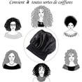 thumbnail image 5 of 1 gorro de noche de pelo satinado, gorros de dormir, gorro de noche elástico gorro de noche de pelo de seda para el cuidado del cabello (A-negro), 5 of 5