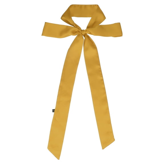 Uxcell Stylish Ribbon Scarf, Solid Color Skinny Scarf Pure Long Neckerchief Silk Satin Belts for Women Men Yellow