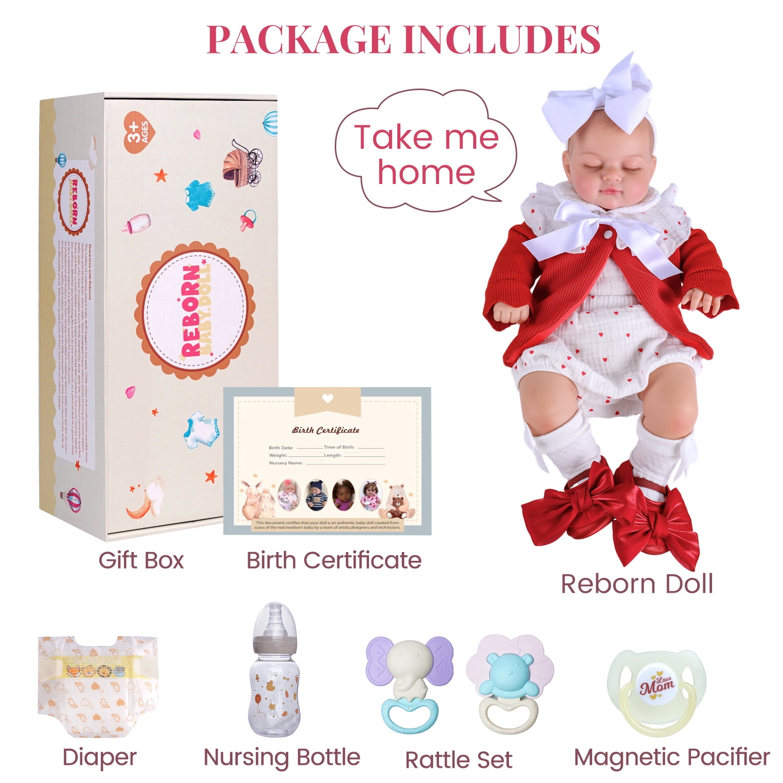 RSG Lifelike Reborn 20 Inch Soft Feeling Realistic- Poseable Handmade Real Life Baby Doll Girl for Kids & Collection