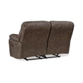 thumbnail image 3 of Benjara Fid 67 Inch Manual Recliner Loveseat, Cushioned Seats, Brown Faux Leather-Color:BrownMaterial, 3 of 5
