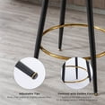 thumbnail image 4 of 29 Inch Counter Height Bar Stools Set of 2,180°Self-Righting Modern Swivel Bar Chairs Set of 2,With Golden Nailhead Trim And Metal Base,for Kitchen Island Restaurant Pub(Light Grey,29 inch，2PCS), 4 of 11