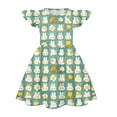 thumbnail image 3 of yuCgh Flutter Sleeve Princess Easter Dress for Girls, A-Line Summer T-Shirt Dress, Soft & Playful Casual Easter Dress for Kids,Green 120, 3 of 4