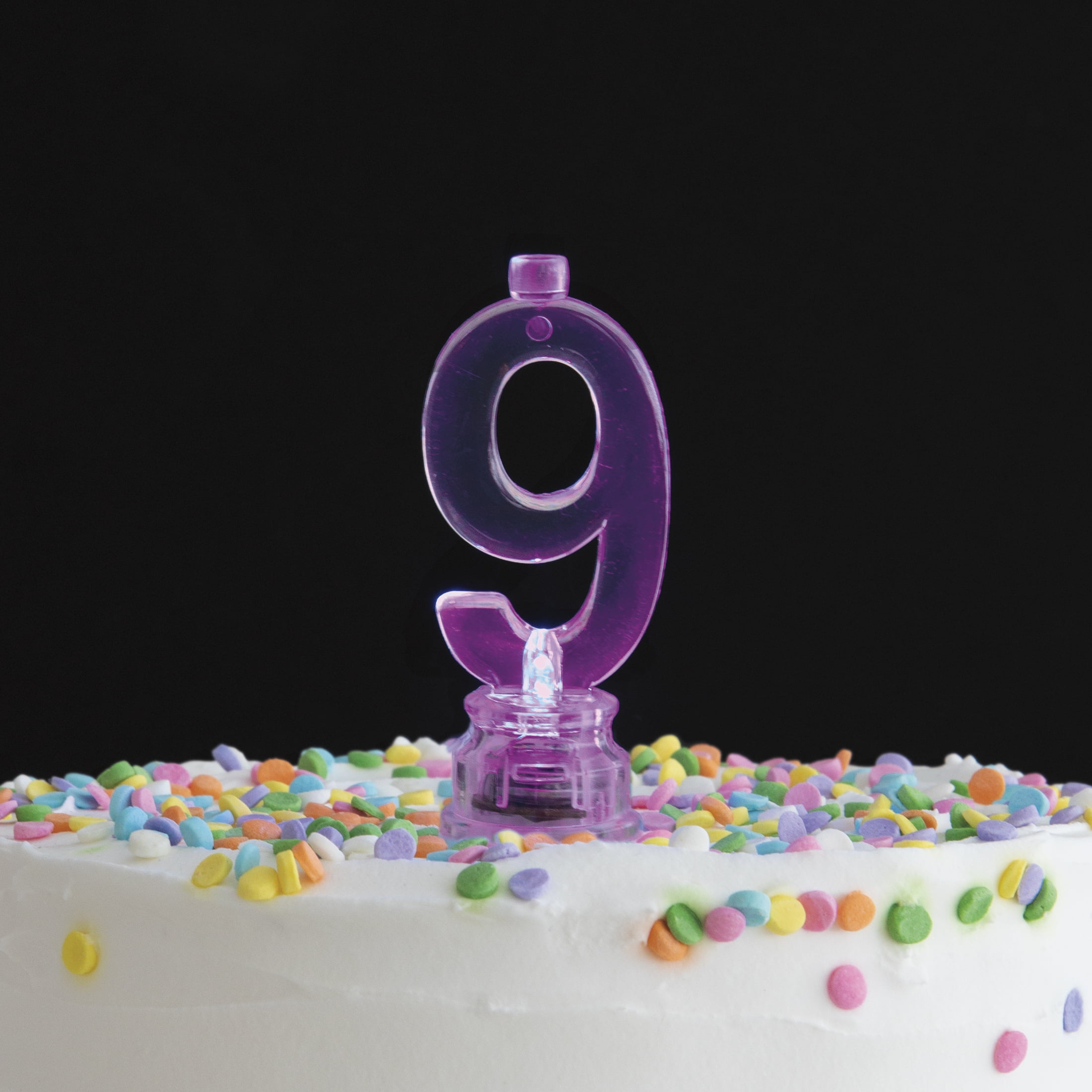 Multicolor Number 9 Flashing Birthday Candle Holder and Candles Set, 5 Pieces, by Way To Celebrate