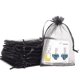 thumbnail image 4 of Laklulu ShangGe 100 bolsas de regalo con cordón transparente de 4 x 6 pulgadas (10 x 15 cm), bolsas de regalo de organza negra para bodas, fiestas, joyas, festivales (verde militar, 5 x 7 pulgadas), 4 of 5