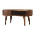 thumbnail image 2 of Table Basse à Vagues en Bois Massif de Châtaignier de Style Artisanal, 2 of 9
