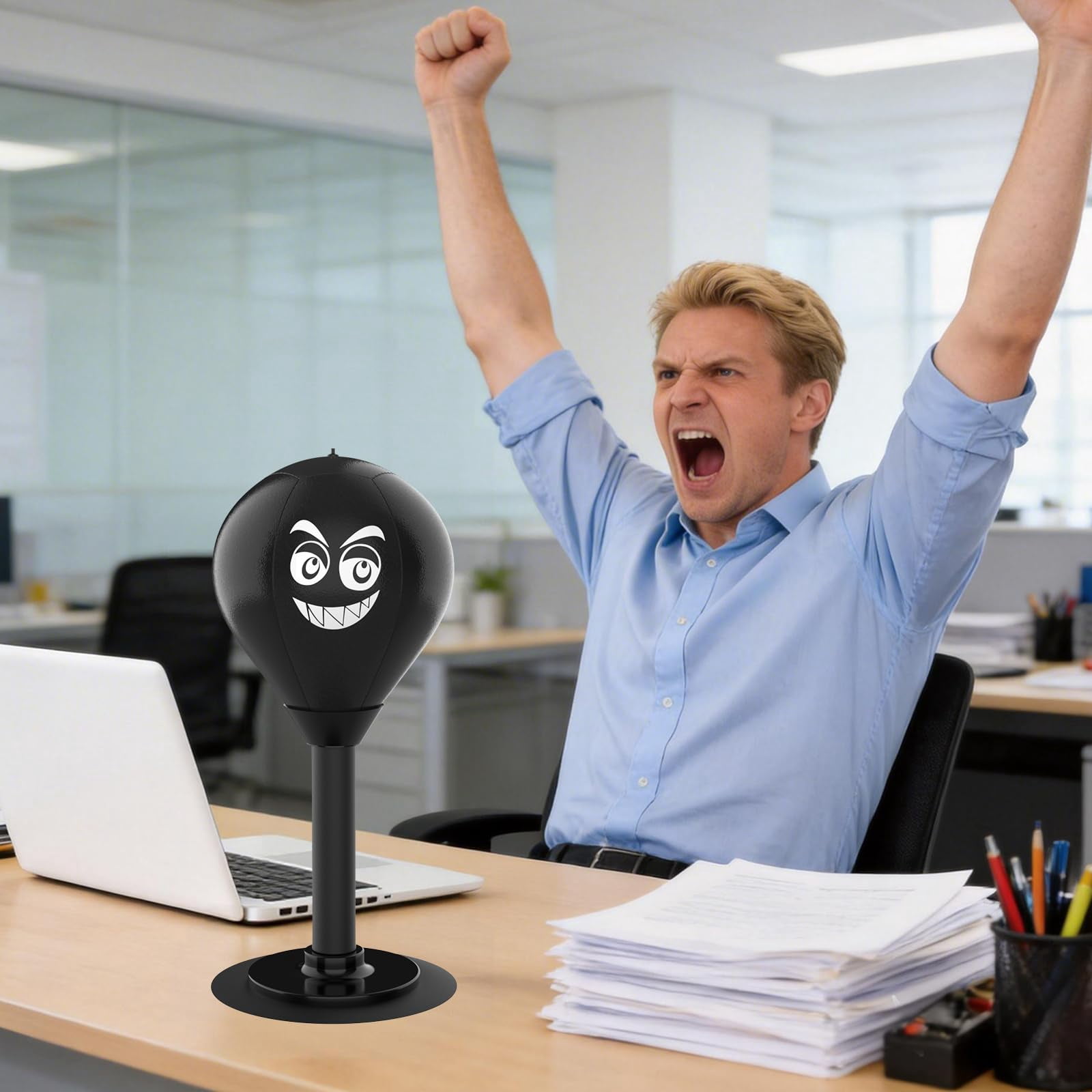 Desktop Punching Bag With Suction Cup - For Office Desk  Heavy Duty Boxing Ball Adults And Fun Gift Coworkers & Friends