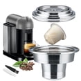 thumbnail image 1 of Sesama Adaptateur de Capsules de Café Réutilisable en Acier Inoxydable Compatible avec Nespresso Vertuo ENV135 GCA1 Machine à Café Infusion Espresso Ligne Originale, Argent, 1 of 4