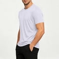 thumbnail image 5 of LODIENY Athletic T-Shirts for Men Short Sleeve Crew Neck Solid Color Moisture Wicking Tops Casual Classic Basic Fit Workout Tee Shirt White L, 5 of 9